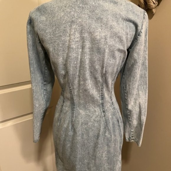 QS International Vintage Military style Denim Dress Size 7/8 - Picture 2 of 5